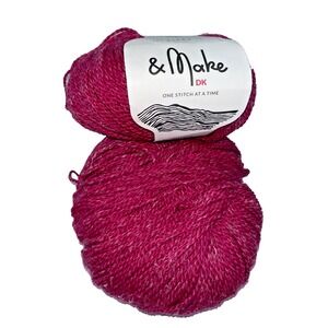 The Fibre Co. & Make DK, TWO Skeins in Mille Pink Wool Alpaca Linen Blend